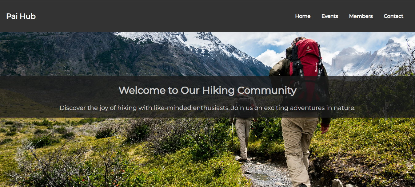 A hiking club website, named PaiHub